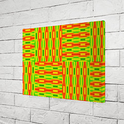 Холст прямоугольный Паттерн зеленый с оранжевым, цвет: 3D-принт — фото 2