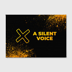 Холст прямоугольный A Silent Voice - gold gradient: надпись и символ, цвет: 3D-принт — фото 2
