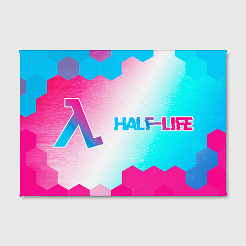 Картина прямоугольная Half-Life neon gradient style: надпись и символ / 3D-принт – фото 2