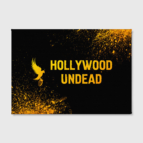 Картина прямоугольная Hollywood Undead - gold gradient: надпись и символ / 3D-принт – фото 2