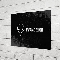 Холст прямоугольный Evangelion glitch на темном фоне: надпись и символ, цвет: 3D-принт — фото 2