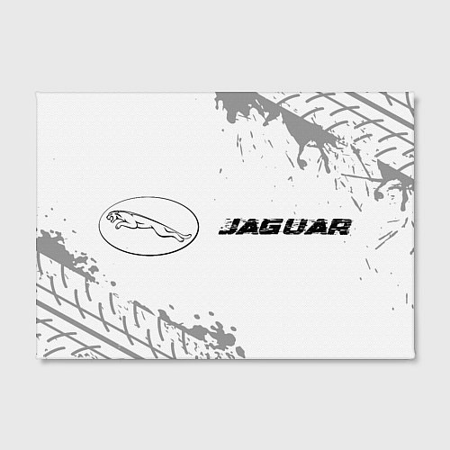 Картина прямоугольная Jaguar speed на светлом фоне со следами шин: надпи / 3D-принт – фото 2