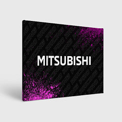 Холст прямоугольный Mitsubishi pro racing: надпись и символ, цвет: 3D-принт