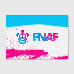 Холст прямоугольный FNAF neon gradient style: надпись и символ, цвет: 3D-принт — фото 2