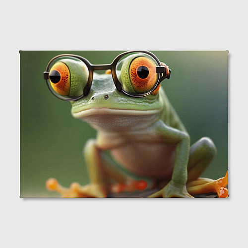 Картина прямоугольная Забавная лягушка в очках / 3D-принт – фото 2