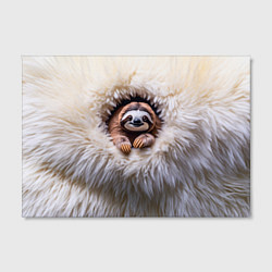 Холст прямоугольный Ленивец в меху, цвет: 3D-принт — фото 2