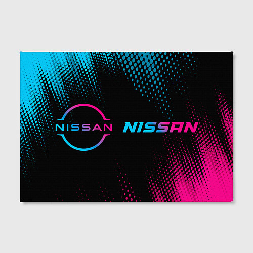 Картина прямоугольная Nissan - neon gradient: надпись и символ / 3D-принт – фото 2