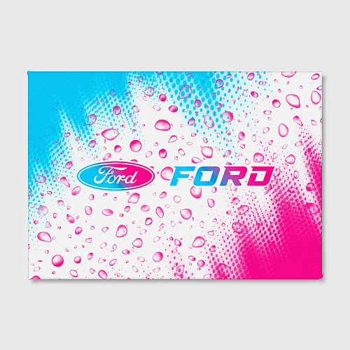 Картина прямоугольная Ford neon gradient style: надпись и символ / 3D-принт – фото 2