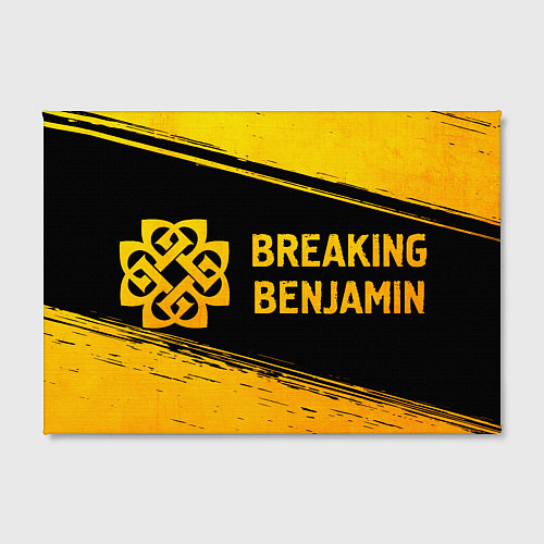 Картина прямоугольная Breaking Benjamin - gold gradient: надпись и симво / 3D-принт – фото 2