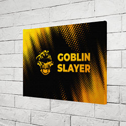 Холст прямоугольный Goblin Slayer - gold gradient: надпись и символ, цвет: 3D-принт — фото 2