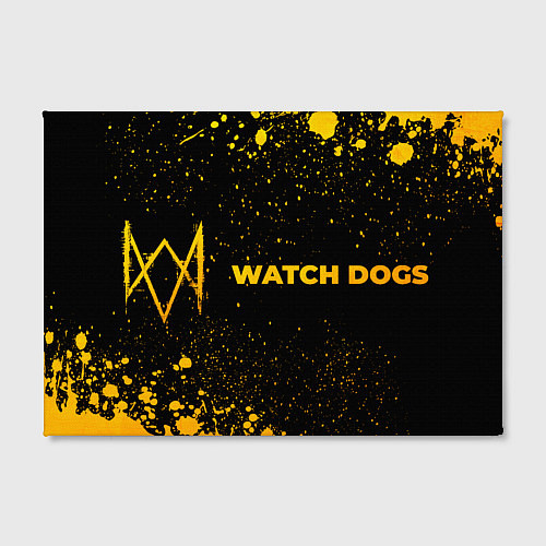 Картина прямоугольная Watch Dogs - gold gradient: надпись и символ / 3D-принт – фото 2