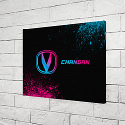 Холст прямоугольный Changan - neon gradient: надпись и символ, цвет: 3D-принт — фото 2