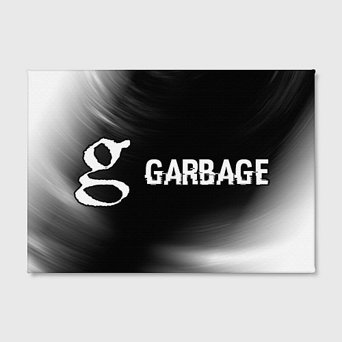 Картина прямоугольная Garbage glitch на темном фоне: надпись и символ / 3D-принт – фото 2