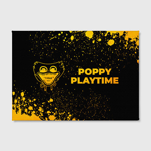 Картина прямоугольная Poppy Playtime - gold gradient: надпись и символ / 3D-принт – фото 2