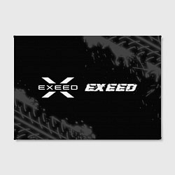 Холст прямоугольный Exeed speed на темном фоне со следами шин: надпись, цвет: 3D-принт — фото 2