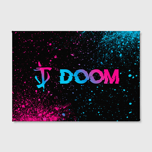 Картина прямоугольная Doom - neon gradient: надпись и символ / 3D-принт – фото 2