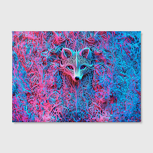 Картина прямоугольная Лис из розово-голубых узоров / 3D-принт – фото 2
