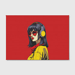 Холст прямоугольный Девушка в красных очках, цвет: 3D-принт — фото 2