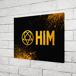 Холст прямоугольный HIM - gold gradient: надпись и символ, цвет: 3D-принт — фото 2
