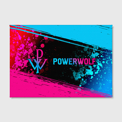 Картина прямоугольная Powerwolf - neon gradient: надпись и символ / 3D-принт – фото 2
