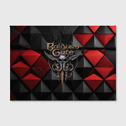 Холст прямоугольный Baldurs Gate 3 logo red black, цвет: 3D-принт — фото 2