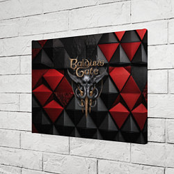 Холст прямоугольный Baldurs Gate 3 logo red black, цвет: 3D-принт — фото 2