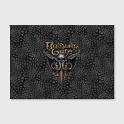 Холст прямоугольный Baldurs Gate 3 logo dark black, цвет: 3D-принт — фото 2