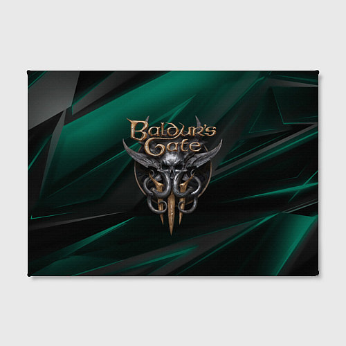 Картина прямоугольная Baldurs Gate 3 logo green geometry / 3D-принт – фото 2