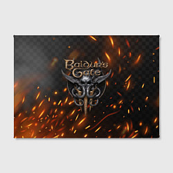 Холст прямоугольный Baldurs Gate 3 logo fire, цвет: 3D-принт — фото 2