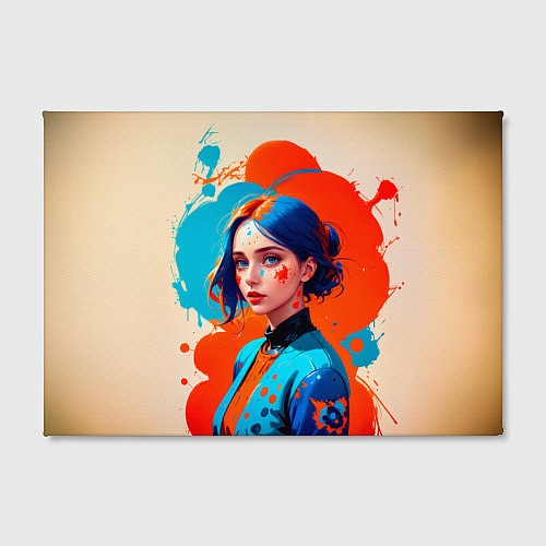 Картина прямоугольная Девушка в брызгах краски / 3D-принт – фото 2