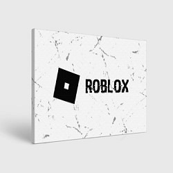 Холст прямоугольный Roblox glitch на светлом фоне: надпись и символ, цвет: 3D-принт