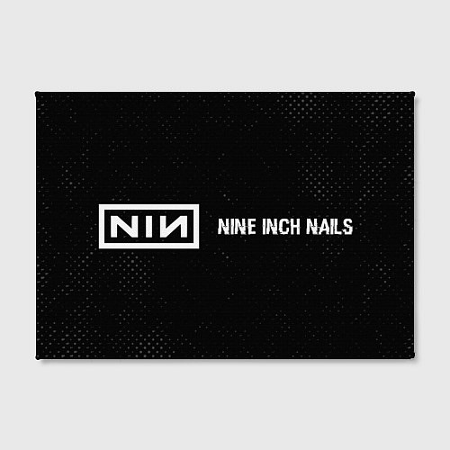 Картина прямоугольная Nine Inch Nails glitch на темном фоне: надпись и с / 3D-принт – фото 2