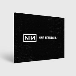 Холст прямоугольный Nine Inch Nails glitch на темном фоне: надпись и с, цвет: 3D-принт