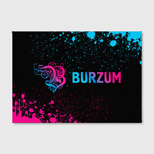 Картина прямоугольная Burzum - neon gradient: надпись и символ / 3D-принт – фото 2