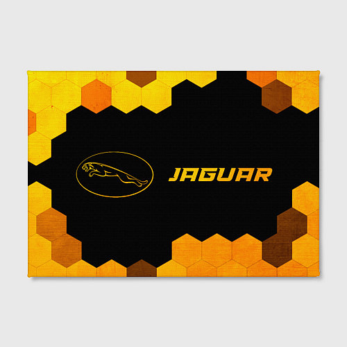 Картина прямоугольная Jaguar - gold gradient: надпись и символ / 3D-принт – фото 2