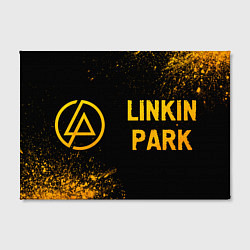 Холст прямоугольный Linkin Park - gold gradient: надпись и символ, цвет: 3D-принт — фото 2