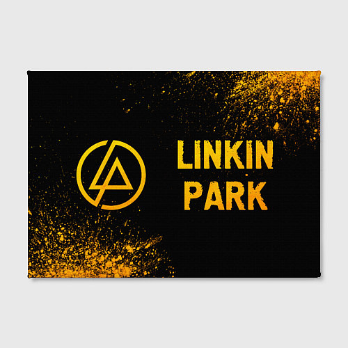 Картина прямоугольная Linkin Park - gold gradient: надпись и символ / 3D-принт – фото 2