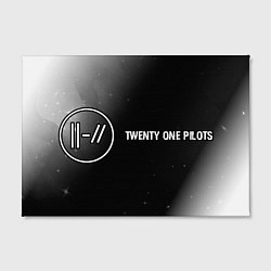 Холст прямоугольный Twenty One Pilots glitch на темном фоне: надпись и, цвет: 3D-принт — фото 2