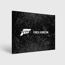 Холст прямоугольный Forza Horizon glitch на темном фоне: надпись и сим, цвет: 3D-принт