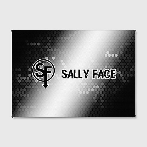 Картина прямоугольная Sally Face glitch на светлом фоне: надпись и симво / 3D-принт – фото 2
