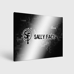 Холст прямоугольный Sally Face glitch на светлом фоне: надпись и симво, цвет: 3D-принт