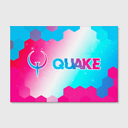 Холст прямоугольный Quake neon gradient style: надпись и символ, цвет: 3D-принт — фото 2