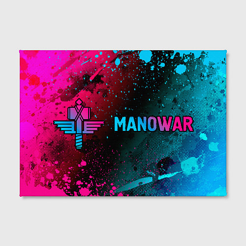 Картина прямоугольная Manowar - neon gradient: надпись и символ / 3D-принт – фото 2