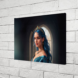 Холст прямоугольный Девушка принцесса с синими волосами, цвет: 3D-принт — фото 2