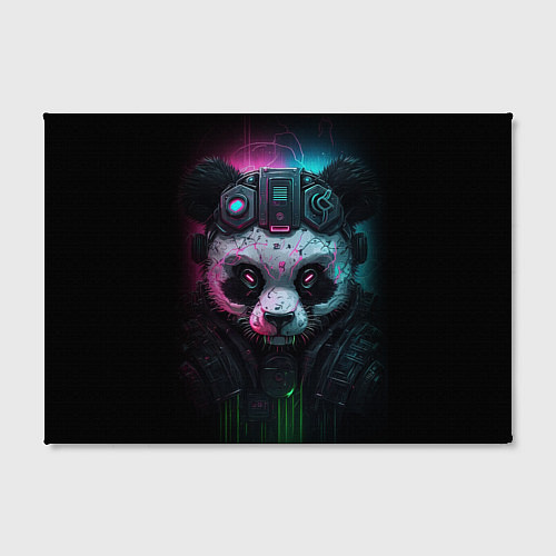 Картина прямоугольная Киберпанк панда / 3D-принт – фото 2