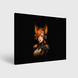 Холст прямоугольный Девушка лисица геймер, цвет: 3D-принт