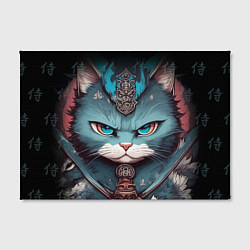 Холст прямоугольный Кот самурай сердитый, цвет: 3D-принт — фото 2