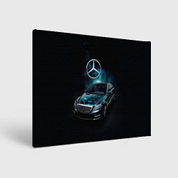 Холст прямоугольный Mercedes Benz dark style, цвет: 3D-принт
