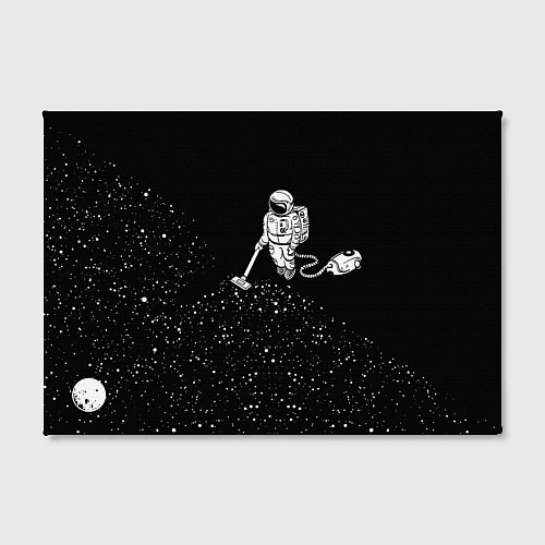 Картина прямоугольная Космонавт пылесосит звезды / 3D-принт – фото 2