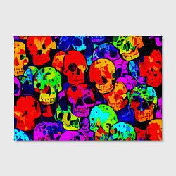 Холст прямоугольный Паттерн из черепов - поп-арт - мода, цвет: 3D-принт — фото 2